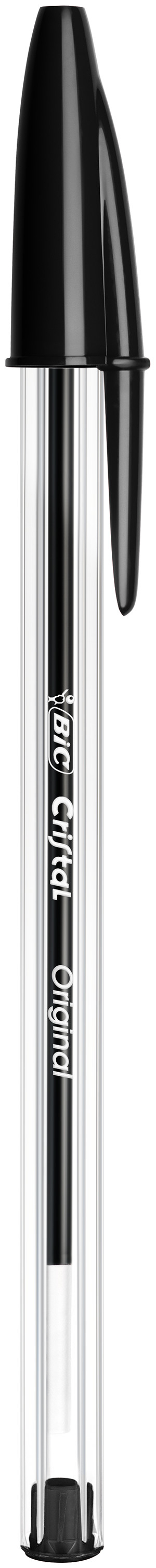 BIC Cristal Original Stylos-Bille Pointe Moyenne (1,00 mm) avec Capuchons et Embouts Assortis - Couleurs d’Encre Assorties, Lot de 5