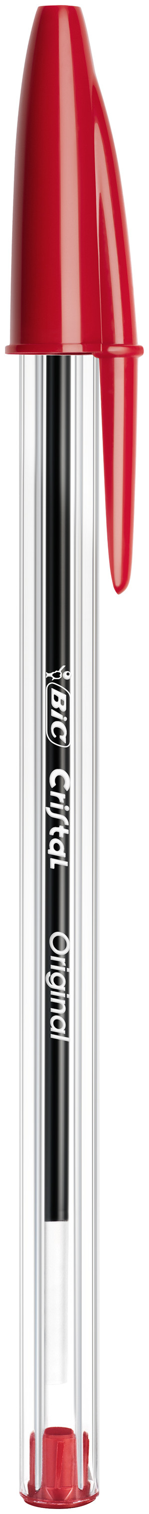 BIC Cristal Original Stylos-Bille Pointe Moyenne (1,00 mm) avec Capuchons et Embouts Assortis - Couleurs d’Encre Assorties, Lot de 5