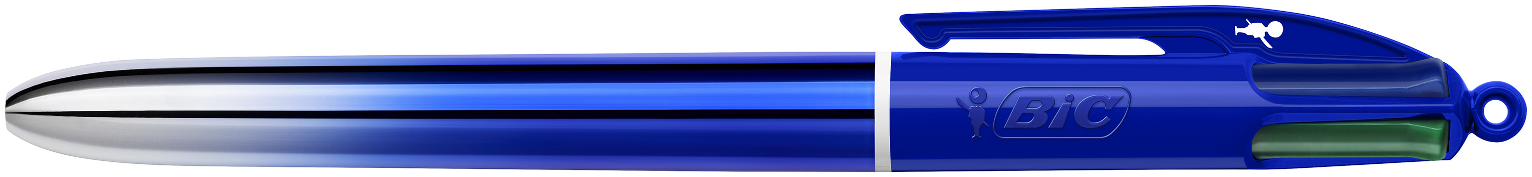 BIC 4 Couleurs Smooth Stylos-Billes Rétractables à Pointe Moyenne (1 mm) avec le corps bleu roi, bleu-vert et Rose dégradé - Couleurs d’Encre Assorties, Pack de 3