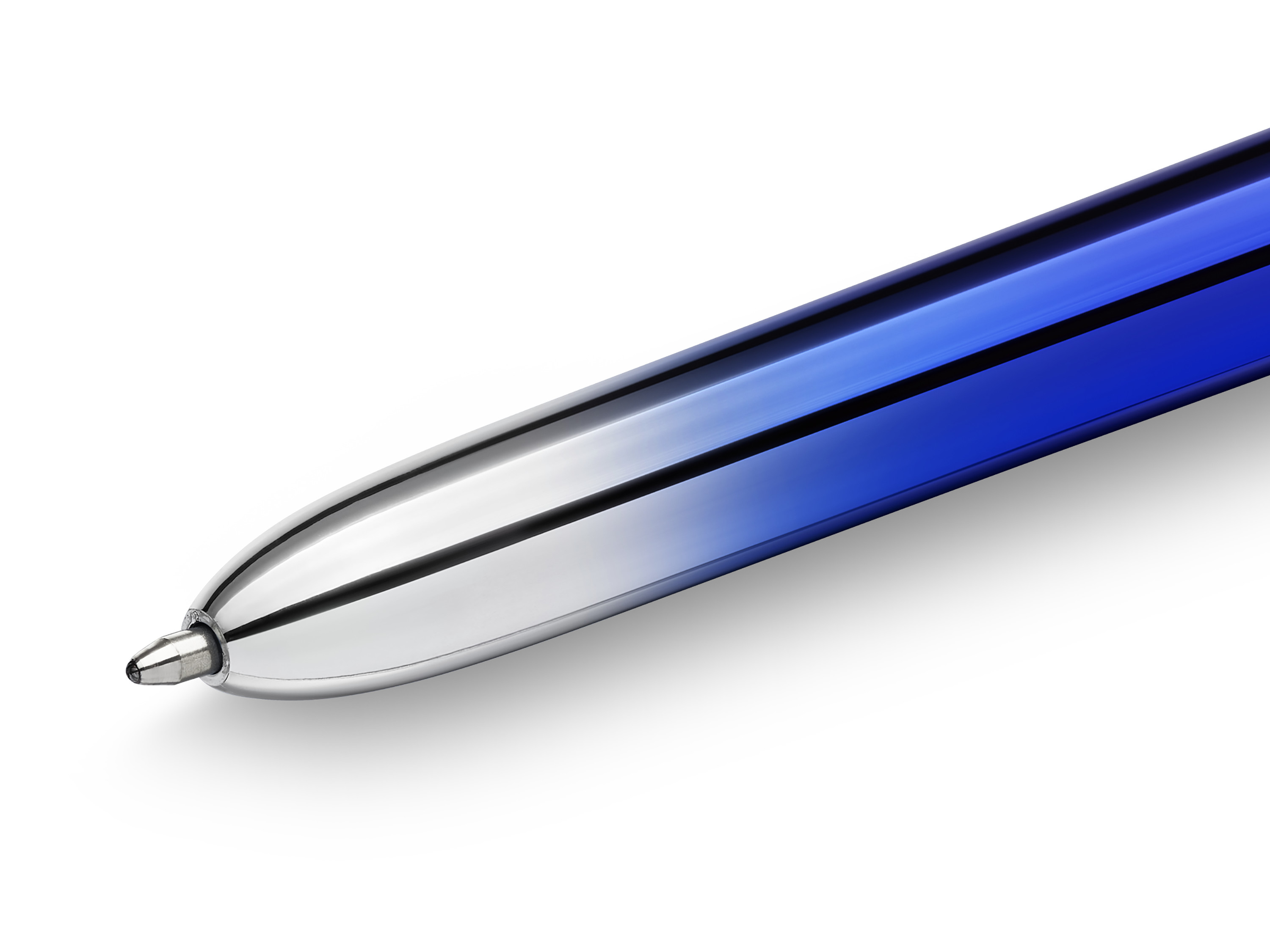 BIC 4 Couleurs Smooth Stylos-Billes Rétractables à Pointe Moyenne (1 mm) avec le corps bleu roi, bleu-vert et Rose dégradé - Couleurs d’Encre Assorties, Pack de 3