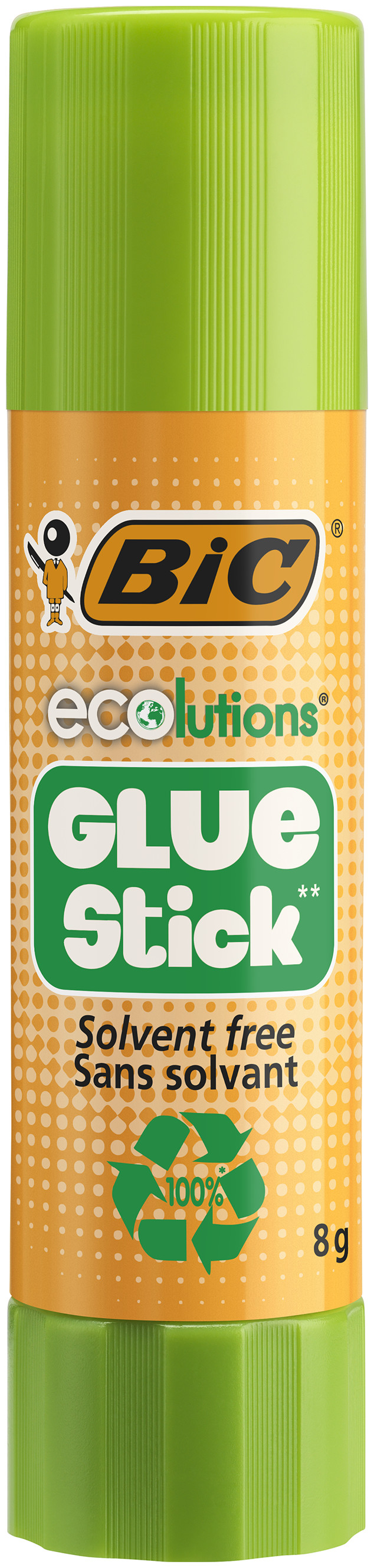 BIC ECOlutions Bâtons de Colle Blanche - 8 g, Pochette de 5