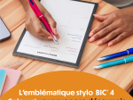 BIC 4 Couleurs Smooth Stylos-Billes Rétractables à Pointe Moyenne (1 mm) avec le corps bleu roi, bleu-vert et Rose dégradé - Couleurs d’Encre Assorties, Pack de 3