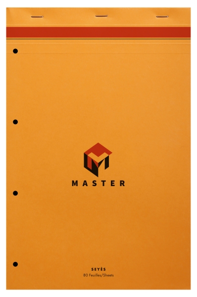 Bloc de bureau Master agrafé en-tête A4+ 80 feuilles grands carreaux 80 g