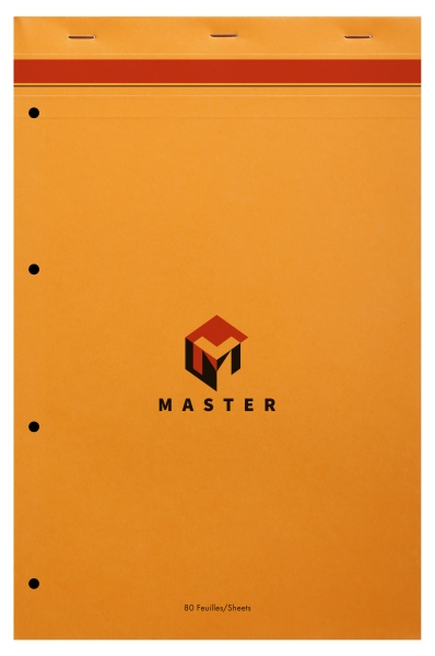 Bloc de bureau Master agrafé en-tête A4+ 80 feuilles petits carreaux 80 g