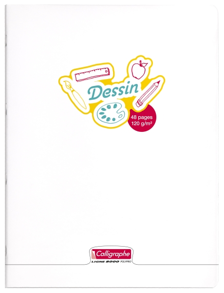 Cahier de dessin piqué 8000 POLYPRO 24x32 cm 48 pages uni 120 g