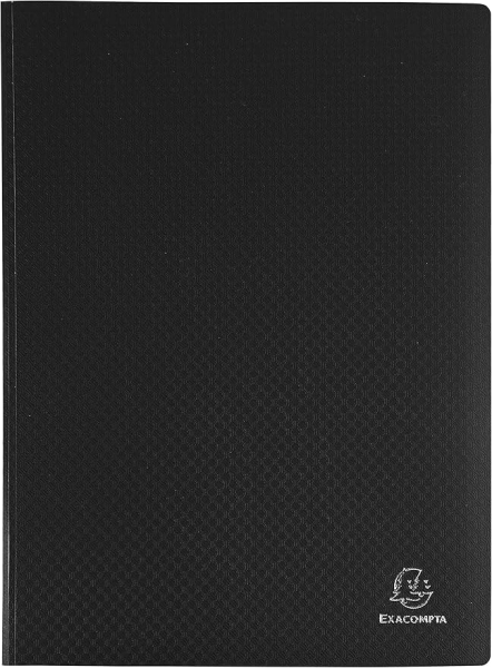 EXACOMPTA Protège-documents en polypropylène 5/10e OPAK pochettes Cristal 60 vues - A4 - Noir