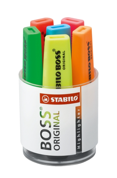 Pot de 6 surligneurs STABILO BOSS ORIGINAL